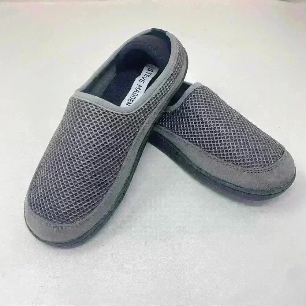 Steve Madden Bdarrenn Flyknit Slippers Grey Slip-On Kids Shoes NIB